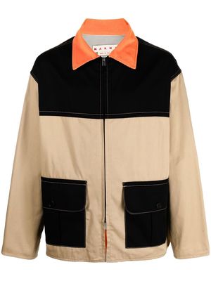 Marni colour-block shirt jacket - Black