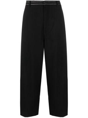 Marni contrast-stitching cropped trousers - Black