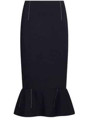 Marni contrast-stitching peplum-hem skirt - Black