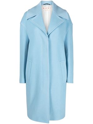Marni contrast-stitching single-breasted coat - Blue