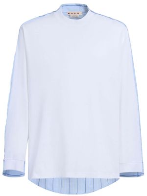 Marni contrasting panel-detail cotton T-shirt - White