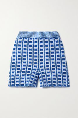 Marni - Cotton-jacquard Shorts - Blue