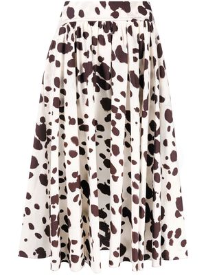 Marni cow-print midi skirt - Neutrals