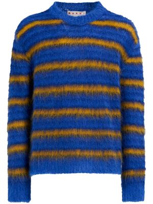Marni crew-neck striped jumper - Blue