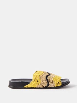 Marni - Crochet Faux Raffia Sandals - Mens - Black Yellow