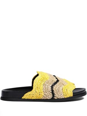 Marni crochet-knit slip-on sandals - Yellow