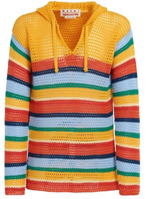 Marni crochet-knit striped hoodie - 00x99
