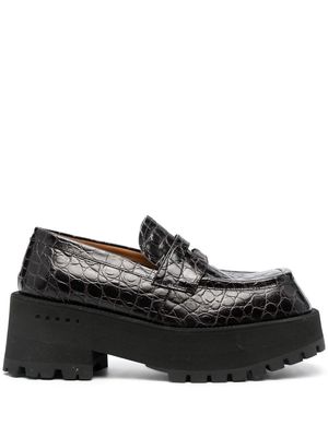 Marni crocodille-effect chunky loafers - Black