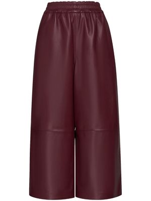 Marni cropped leather trousers - Red