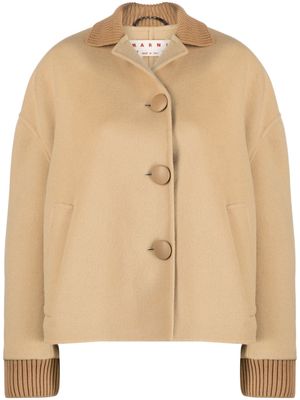 Marni cropped virgin wool-cashmere jacket - Neutrals