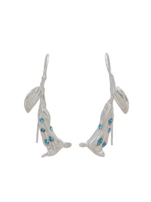 Marni crystal-embellished flower drop earrings - Blue