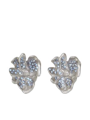 Marni crystal-embellished flower stud earrings - Blue