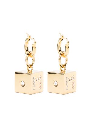 Marni cube-charm hinged hoop earrings - Gold