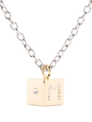 Marni cube-pendant polished necklace - Silver