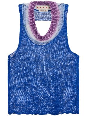 Marni cut-out detail knitted top - Blue