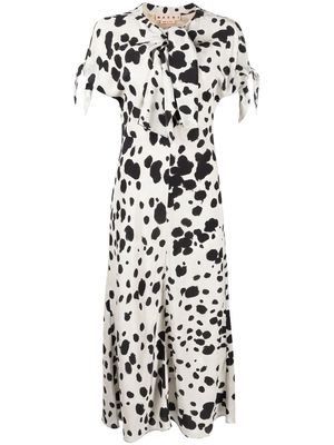 Marni dalmatian-print midi dress - Neutrals