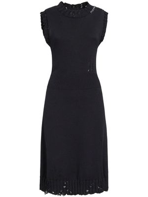 Marni distressed-effect knitted cotton dress - Black
