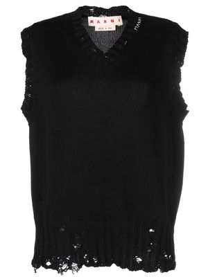 Marni distressed knitted tank top - Black