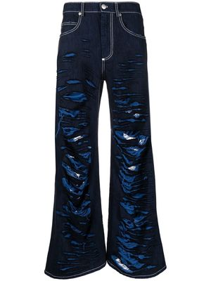 Marni distressed straight-leg jeans - Blue