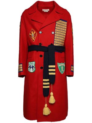 Marni double-breasted wool coat - Red