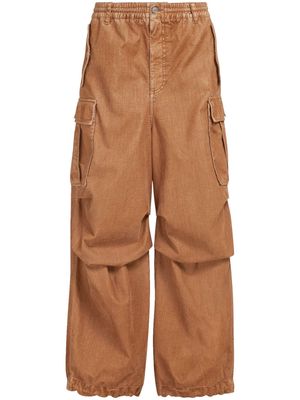 Marni draped-detail cargo pants - Brown