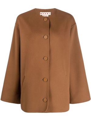 Marni drop-shoulder single-breasted jacket - Brown