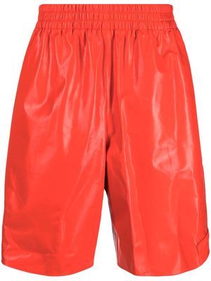Marni elasticated-waist leather shorts - Red