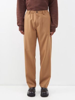 Marni - Elasticated-waist Wool Trousers - Mens - Camel