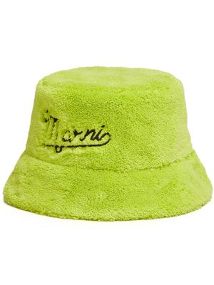 Marni embroidered-logo bucket hat - Green