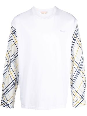 Marni embroidered-logo long-sleeve T-shirt - White