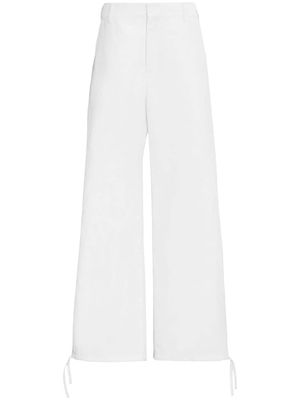 Marni embroidered-logo straight-leg trousers - Pink