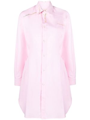 Marni embroidered shirt dress - Pink