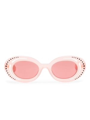 Marni Eyewear crystal-embellished round-frame sunglasses - Pink