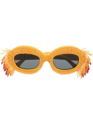 Marni Eyewear Ik Kil Cenote bead-embellished sunglasses - Yellow