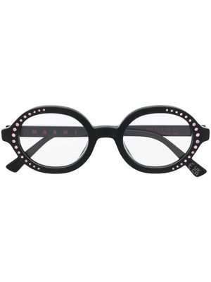 Marni Eyewear JXR Nakagin crystal-embellished glasses - Black
