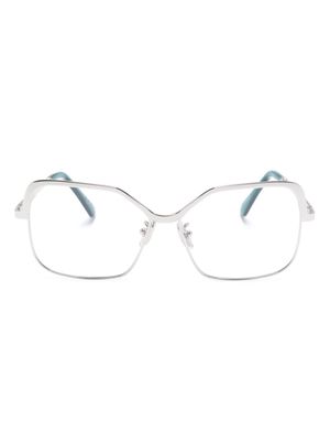 Marni Eyewear logo-debossed square-frame glasses - Silver