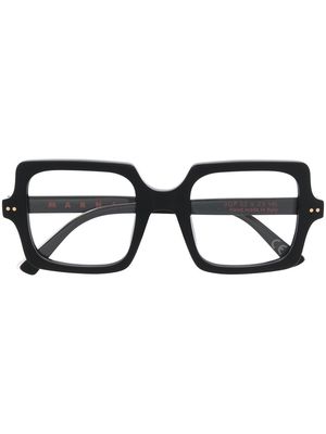 Marni Eyewear logo-engraved square frame glasses - Black