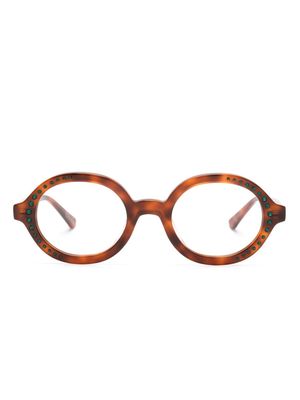 Marni Eyewear Nakagin logo-print glasses - Brown