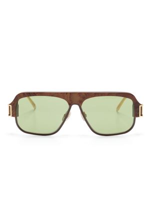 Marni Eyewear tinted pilot-frame sunglasses - Brown