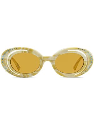 Marni Eyewear Zion Canyon oval-frame sunglasses - Neutrals