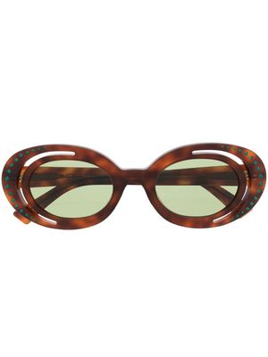Marni Eyewear Zion tortoiseshell oval-frame sunglasses - Brown