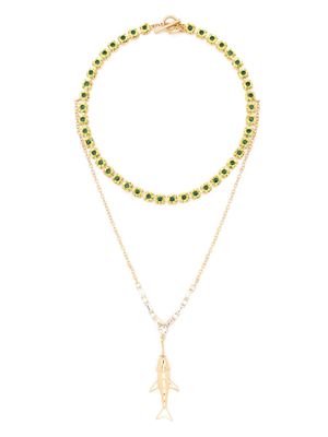 Marni fish-charm layered necklace - Gold