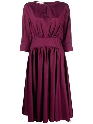Marni fitted-waistline midi dress - Purple