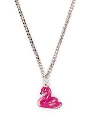 Marni flamingo-pendant necklace - Silver