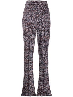 Marni flared knit trousers - Blue
