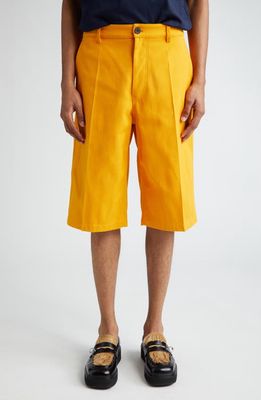 Marni Flat Front Bermuda Shorts in Light Orange