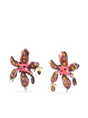 Marni floral clip-on earrings - Pink