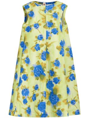 Marni floral-print cotton midi dress - Yellow