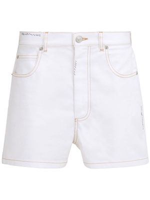 Marni floral-print denim shorts - White