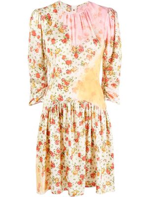 Marni floral-print flared dress - Neutrals